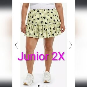 Disney Green Plaid Skort Mickey Mouse Juniors 2x